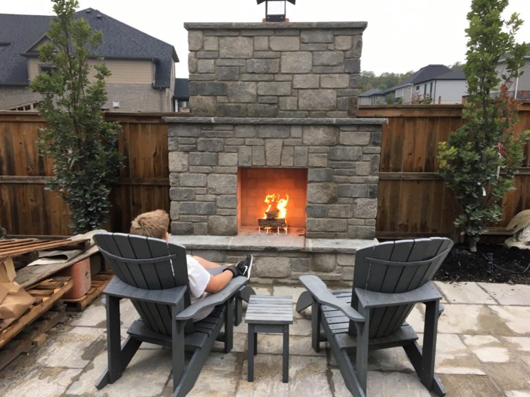 Outdoor Stone Fireplace